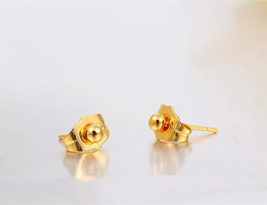 7 Размеры желтого золота Цвет пирсинг Тонкий небольшой круглый шар Серьги