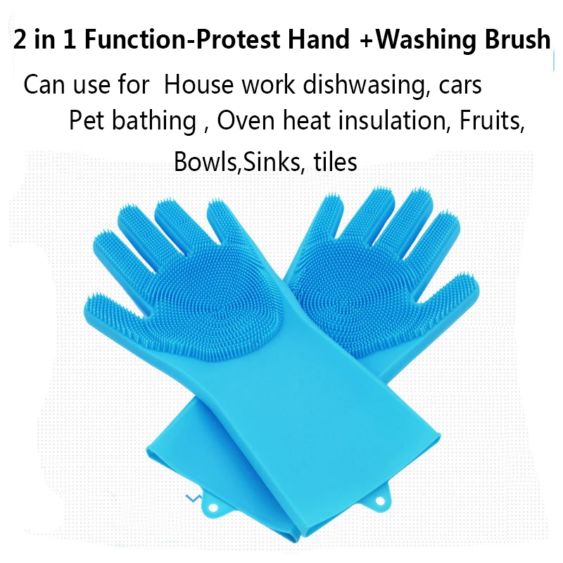 Magic Silicone Dish Washing Gloves Kitchen Accessories Dishwashing Glove Household Tools for Cleaning Car Pet Brush |