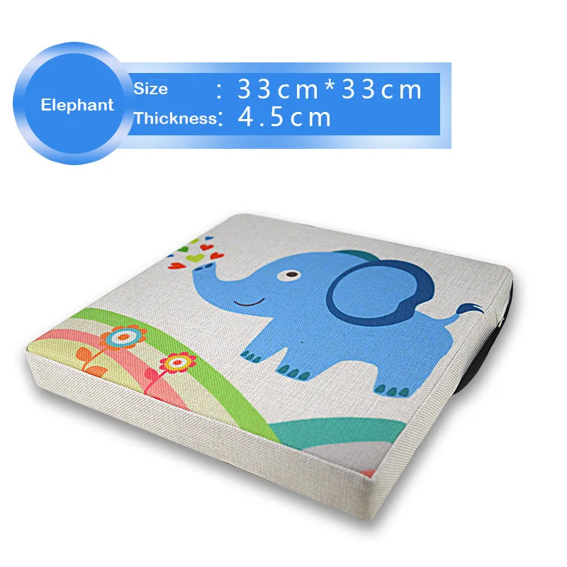 Elephant Thin Style Портативное детское безопасное обеденное кресло, подушка для увеличения роста 33x33x6,5 см, толстая моющаяся Подушка для кормления малыша - Цвет: Elephant Thin Style