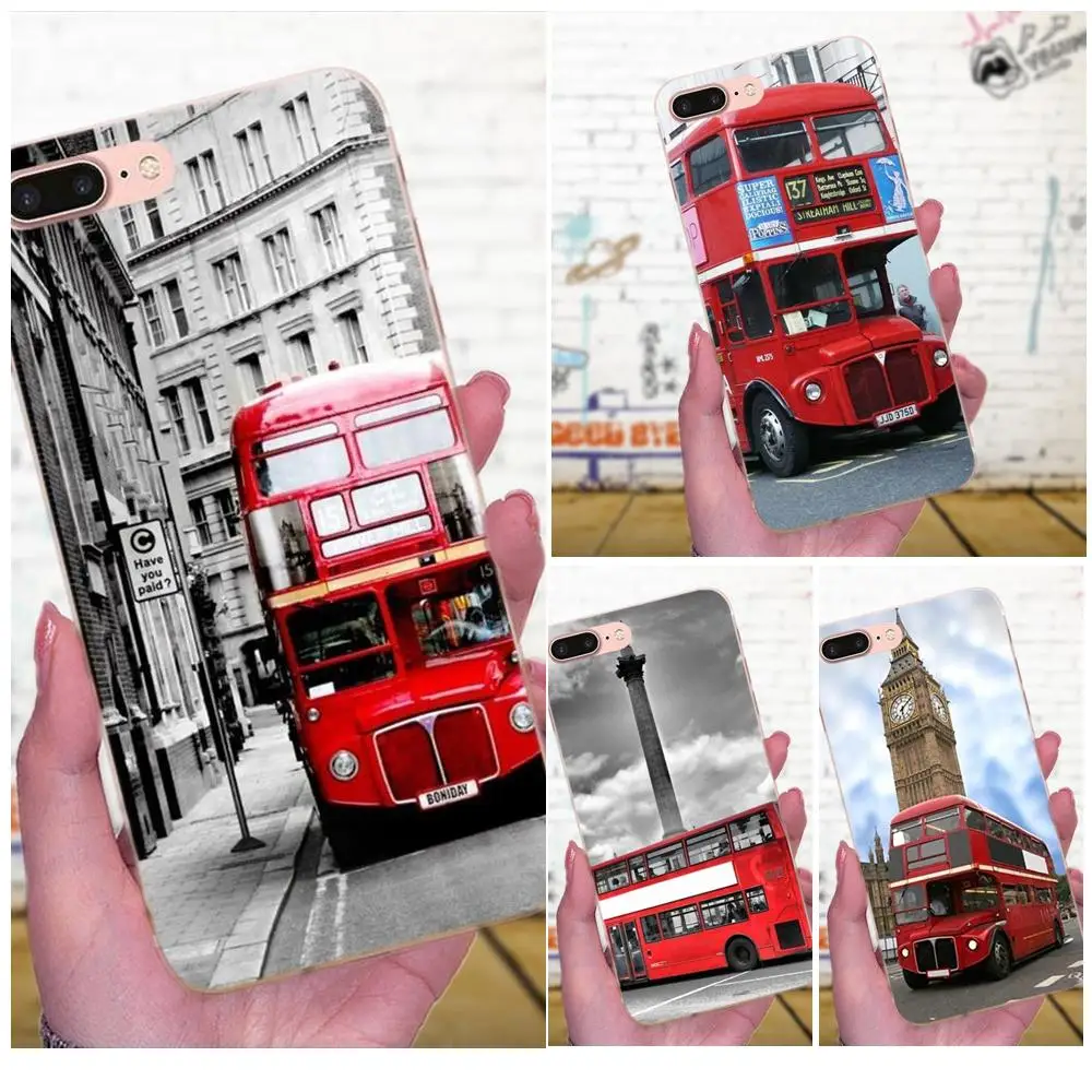 Стиль Лондонский автобус Англия Винтаж Британский для Huawei P8 P9 P10 P20 P30 Mate 7 8 9 10 20 Lite