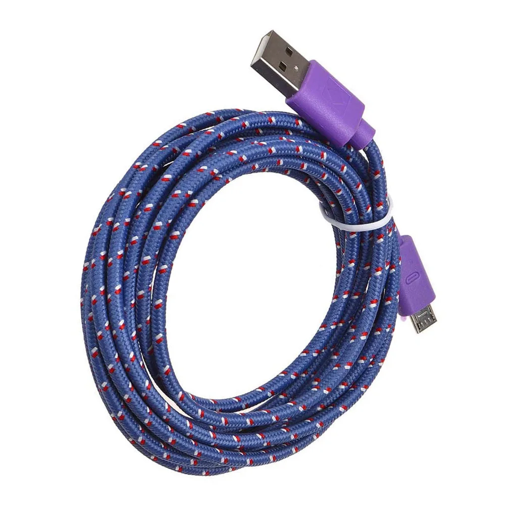 HFES Универсальный 3 м/10 футов Micro USB нейлоновый сетчатый кабель для передачи данных