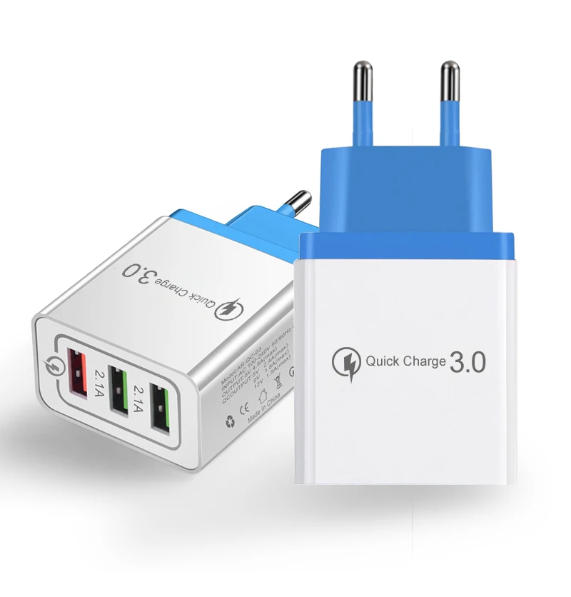 Зарядное устройство QC3.0USB быстрое зарядное устройство 3 USB быстрая зарядка 3,0 для samsung s10 iphone 7 8 x xr redmi note 8