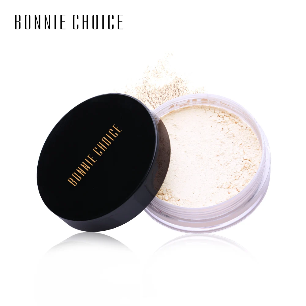 BONNIE CHOICE 1 Box Smooth Loose Powder 3 Colors Face Makeup Full Size Brighten Finish Waterproof Cosmetic With Puff |