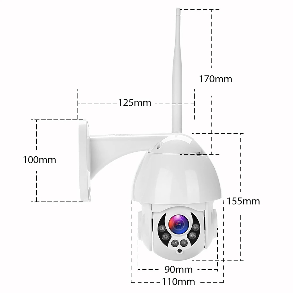 IP камера WiFi наружная скоростная купольная 1080p PTZ ночного видения ИК CCTV