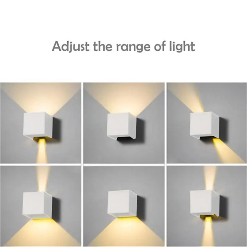 LumiParty затемняемый алюминиевый куб настенный светильник AC85-265V водонепроницаемый