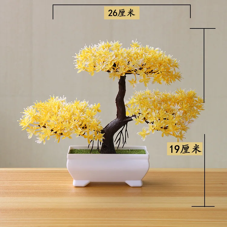 Yunsong Style Yellow Новые искусственные растения, бонсай, маленький горшок для дерева, растения, искусственные цветы, украшения в горшке для украшения дома, декор для сада в отеле - Цвет: Yunsong Style Yellow