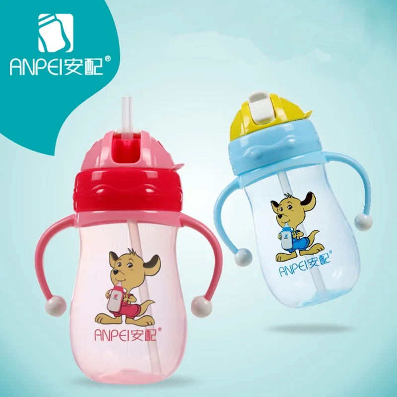 Детские Обучающие стаканы бутылочка для кормления питьевой водой с соломой