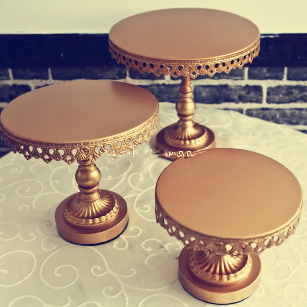 Золото / розовый белый 3 шт./компл. металлического железа торт стенд кекса запад