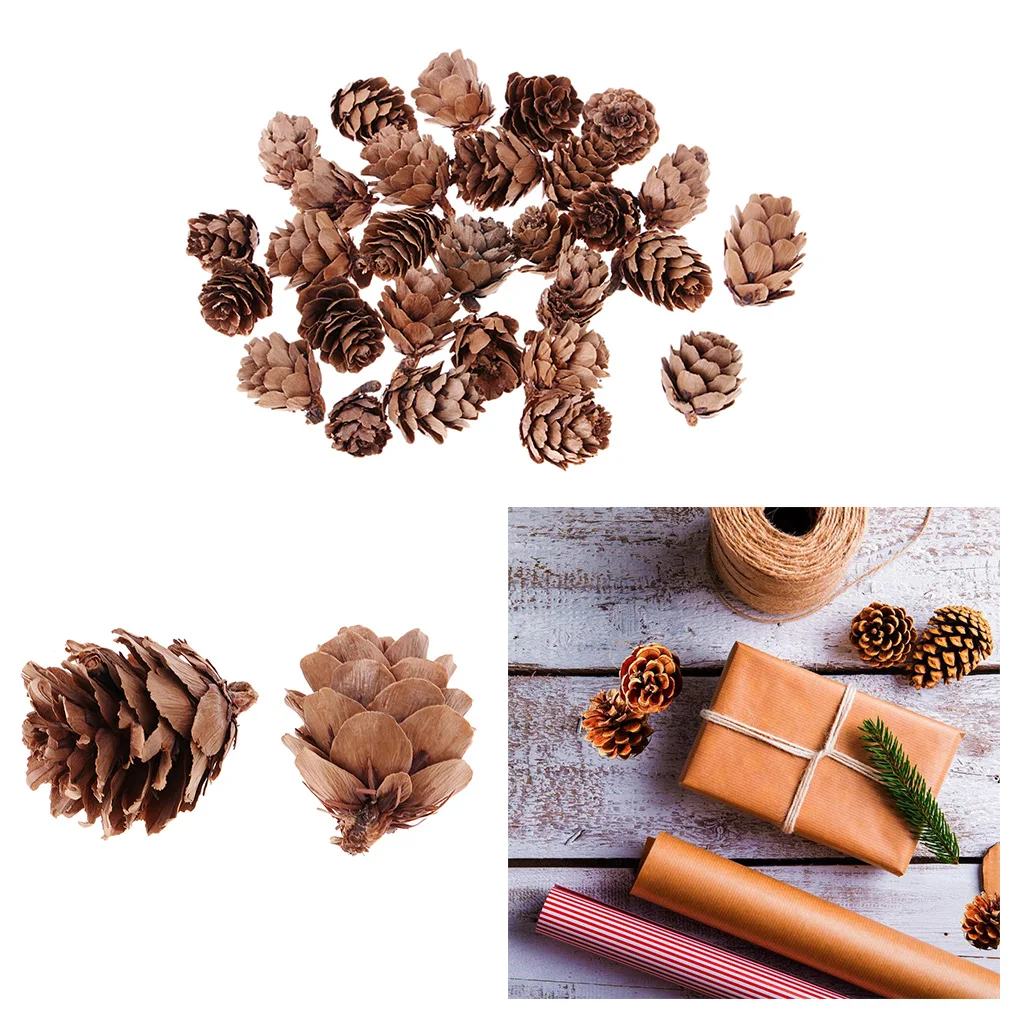 90 шт. винтажные настоящие натуральные маленькие сосновые конусы Pinecone для фото