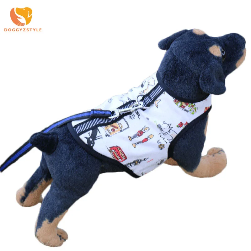 Печатные полиэстер собаки жгут Регулируемый мягкой дышащей ПЭТ Жилет веревка