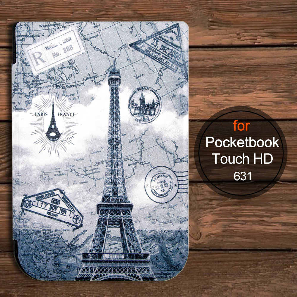 Чехол-книжка из ПУ кожи для 2016 pocketbook touch hd 631 ereader + Защитная пленка экрана стилус |