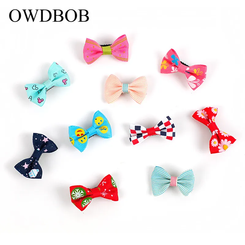 OWDBOB 10 шт./компл. заколки для волос для животных Бабочка заколка для волос с милой собачкой котенок щенок Лук заколки Hairband Pet Уход за лошадьми Красота поставки