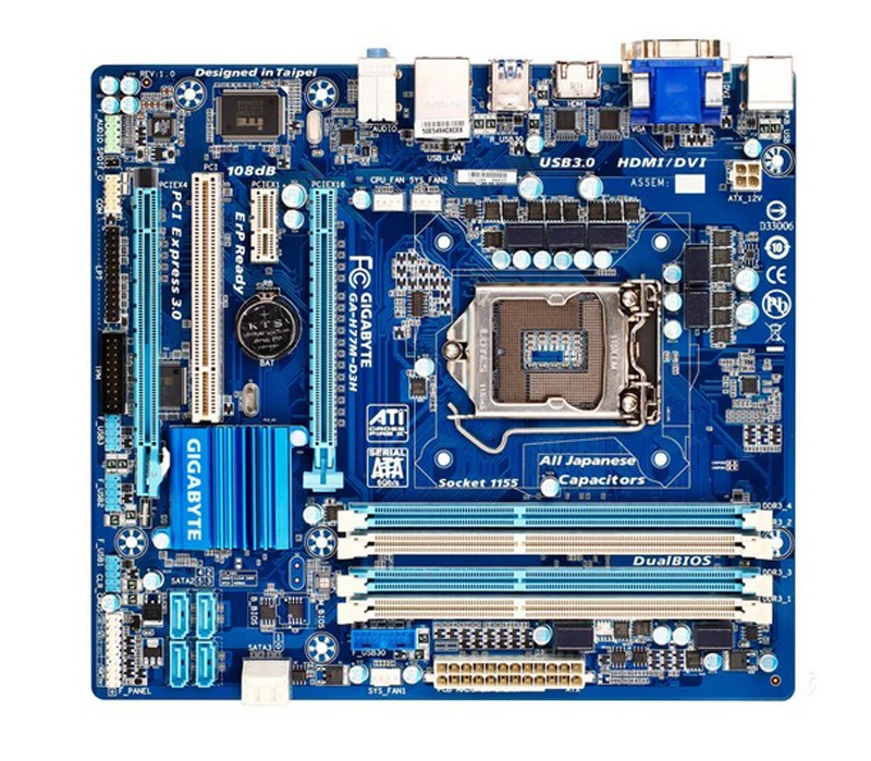 Gigabyte GA-H77M-D3H оригинальная материнская плата LGA 1155 DDR3 USB3.0 32G рабочего стола материнской платы SATA3 H77M-D3H для Intel H77 H77M D3H
