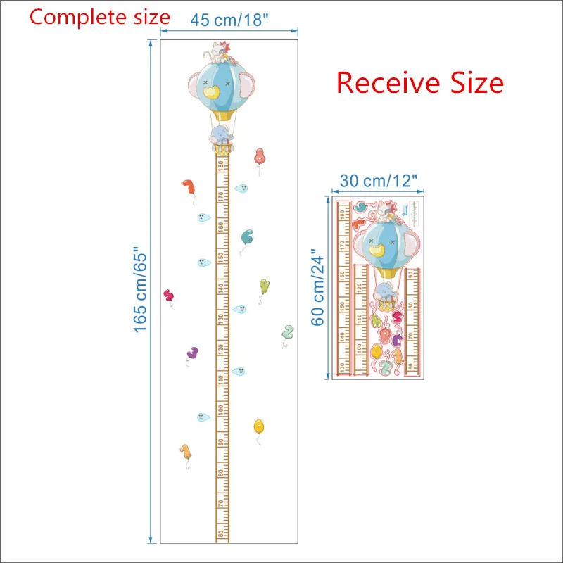 И Мультяшные наклейки с измерительной таблицей роста слона на стену для детской