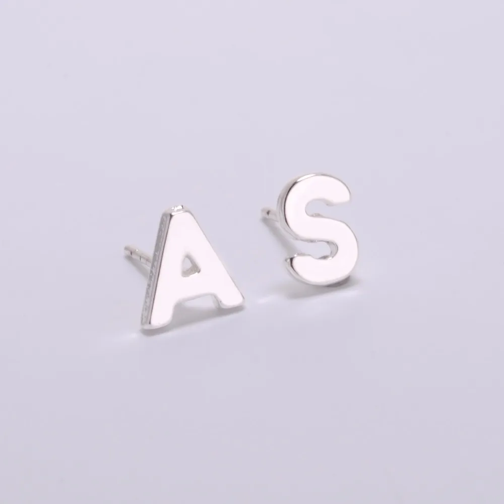 Новинка 2017 модные крошечные серьги с буквенным принтом для женщин изящные