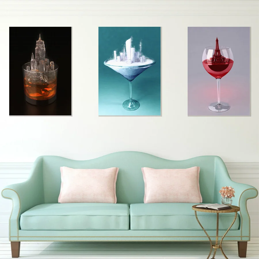 Ice Sculptures In Teacups HD Print Canvas Paintings Wall Artwork Prints Picture Home Decor for Living Room | Дом и сад