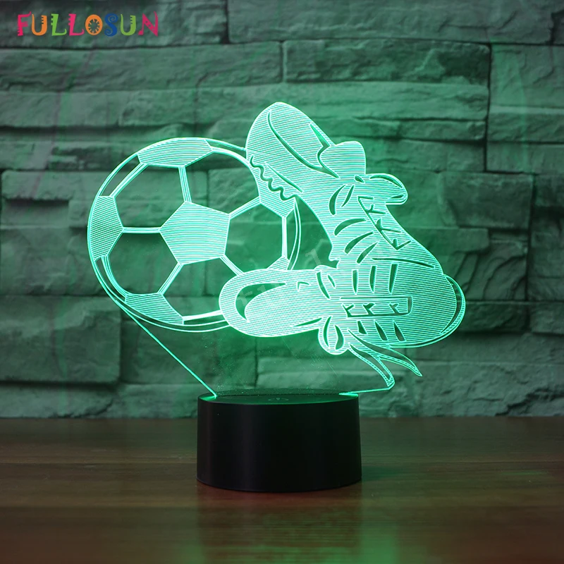 Soccer Table Lamp 3D Lights Optical USB Creative Night Light Baby &ampKids Room Sleeping as Birthday Gift | Освещение