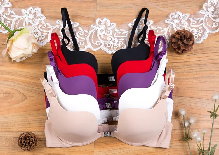 Сексуальный черный бюстгальтер с глубоким u образным вырезом однотонный низкой