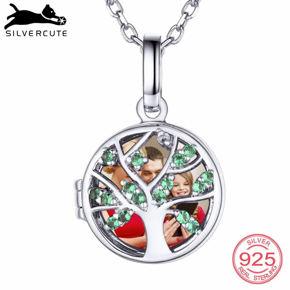 SILVERCUTE Настоящее серебро 925 проба Дерево жизни ожерелье на заказ фото кулон с