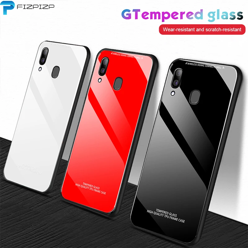 Чехол из закаленного стекла для Samsung Galaxy A10 A20 A30 A40 A50 A70 S8 S9 S10 Plus S10e A20e силиконовый