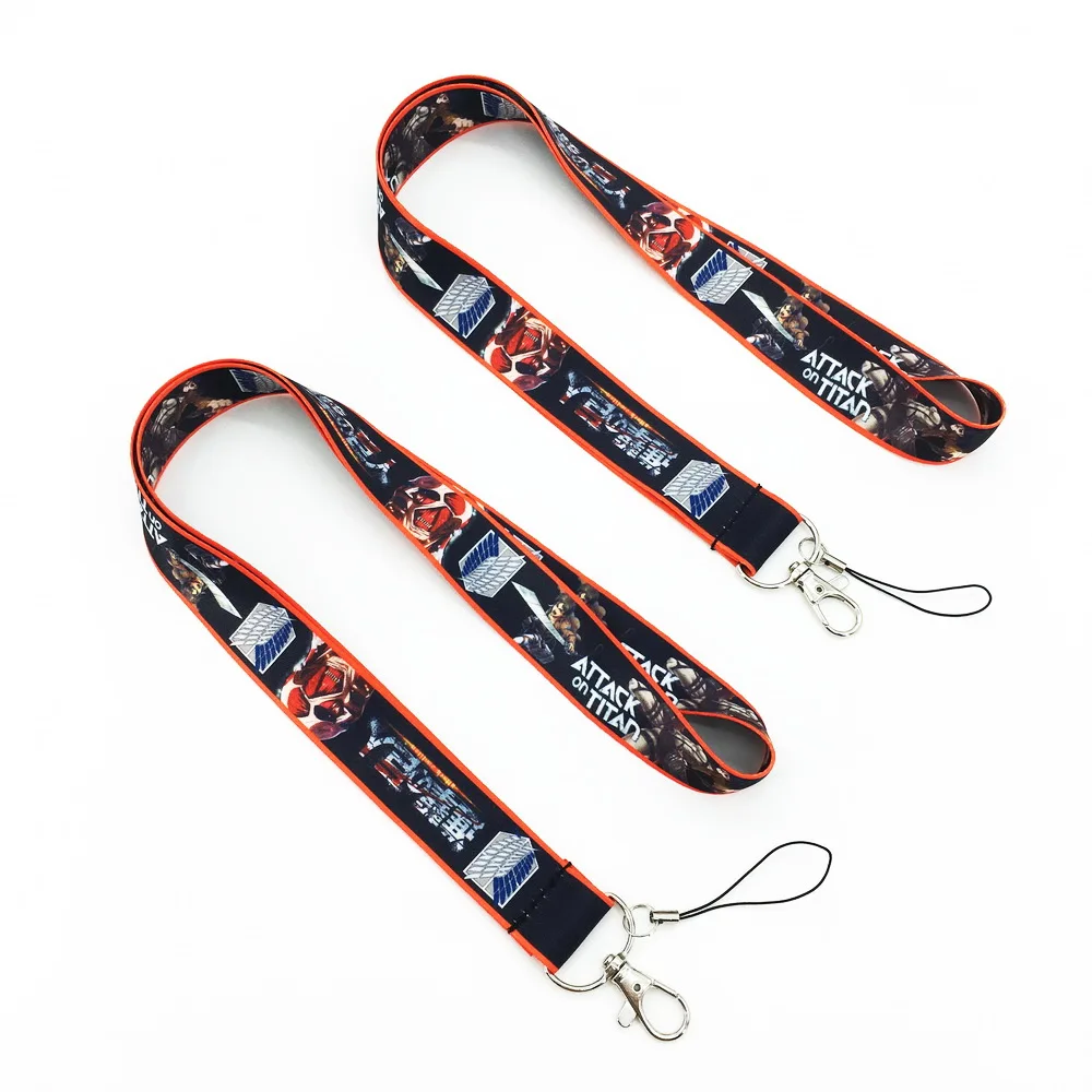 Атака на титановый Ремешок ID значок держатель для ключей шейный ремень детская