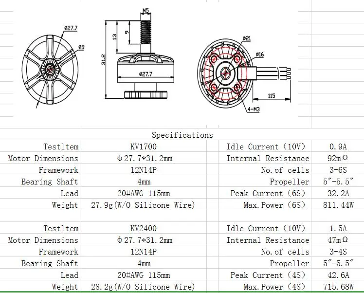 1 шт./2 шт./4 шт. Emax ECO Series 2306 6S 1700KV 4S 2400KV бесщеточный двигатель для моделей RC ЗАПАСНЫЕ ЧАСТИ DIY аксессуары