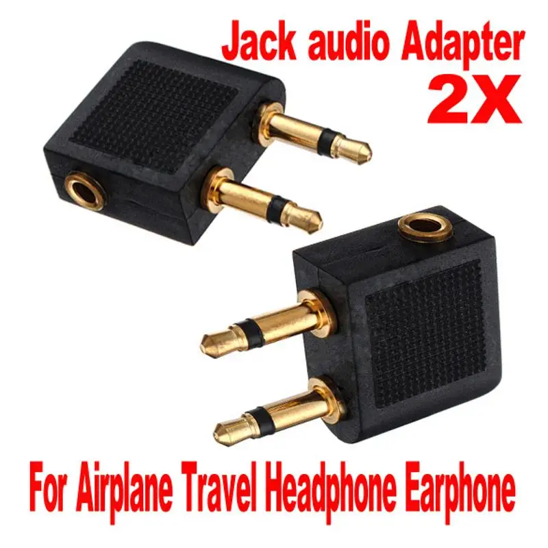 2 pcs Airline Airplane Earphone Headphone Headset Jack Audio Adapter 3.5mm | Электроника