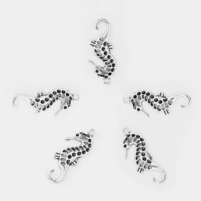 20 шт серебряный сплав Howllow Seahorse подвески в форме морского конька браслет Поиск DIY Ожерелье Изготовление ювелирных изделий