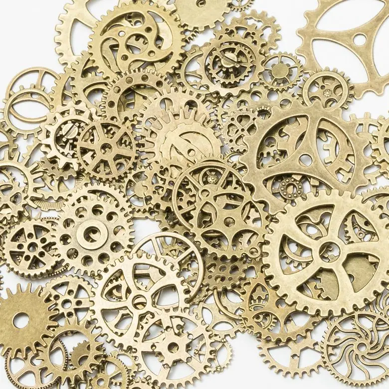 antique bronze Смешанные 100 г steampunk шестеренки и винтики часы руки Ювелирные изделия пальцы - Цвет: antique bronze