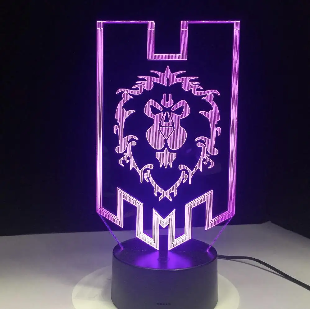 1 3d лампа World Of Warcraft, детский Ночной светильник, светодиодный Декор для спальни, праздничный подарок, Wow Sylvanas Windrunner, детский ночник, USB - Испускаемый цвет: 1