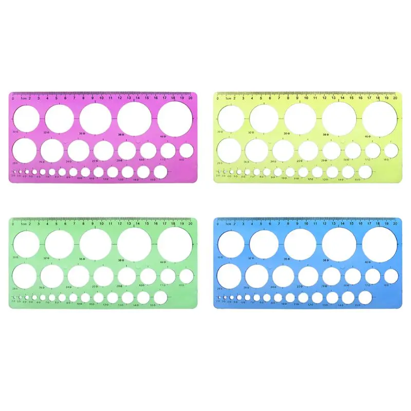 

1PC Plastic Circles Geometric Template Ruler Stencil Drawing Tool Stationery For Student