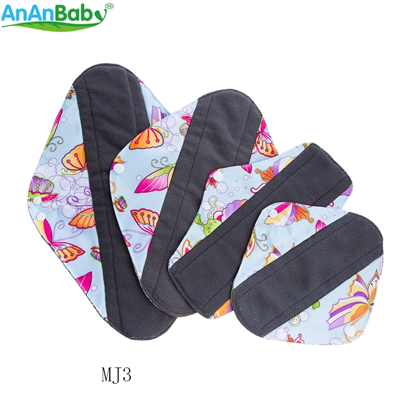 Ananbaby 4 шт. в каждой посылке многоразовые моющиеся гигиенические прокладки для мам