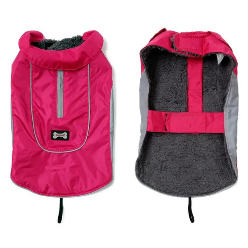 Dog Raincoat Waterproof clothes Outdoor Rain Coat Jacket Fleece Warm Reflective For Small Medium Large Dogs | Дом и сад