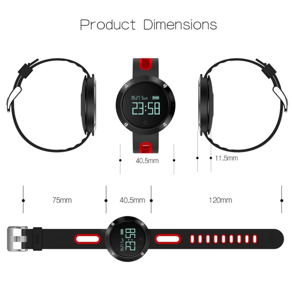 DM58 Bluetooth Спорт браслет сердечного ритма Смарт часы крови Давление монитор IP68