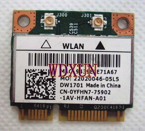 Broadcom BCM94313HMGB BCM2070 BCM4313 DW1701 YFHN7 Half Mini PCI Express BT беспроводной Bluetooth беспроводная