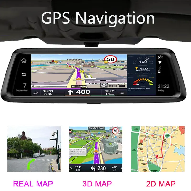 Видеорегистратор Jiluxing D12S четыре камеры 10 " 4G Android GPS навигация 1080P зеркало диск