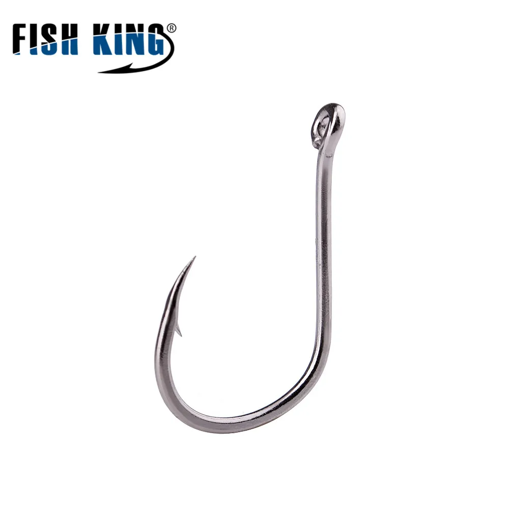FISH KING 50 шт./лот Size1 Size10 рыболовные крючки из высокоуглеродистой стали с кольцом