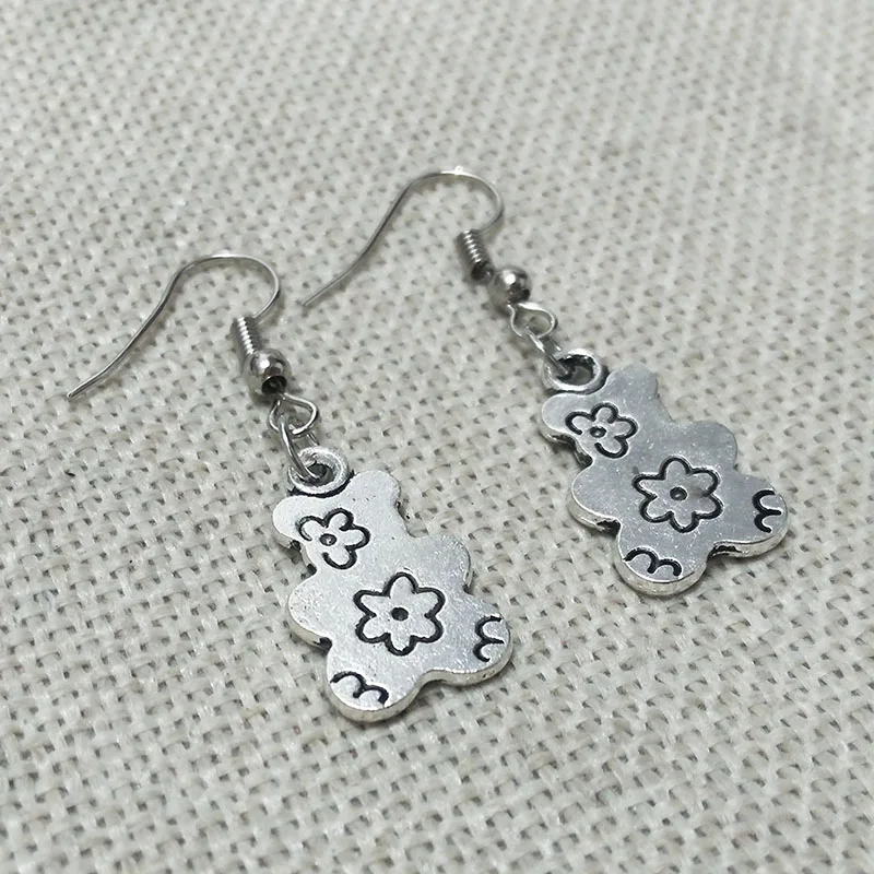 Ювелирные изделия Висячие серьги медведь ожерелье в виде цветов Подвески