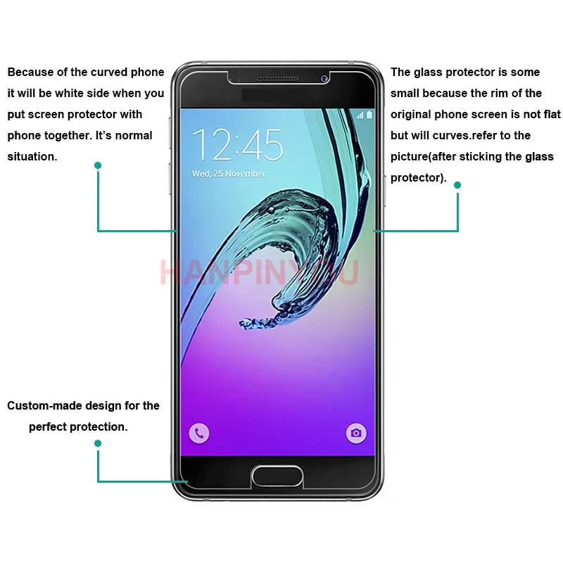 Закаленное стекло 9H 2.5D Премиум Защитная пленка для Samsung Galaxy A3 (2016) A3100 4 7 &quot 2 шт.|film