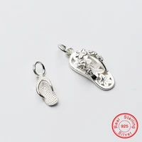 uqbing fashion 100 925 sterling silver 15 59 5mm small slippers for women diy charms beads wholesale jewelry