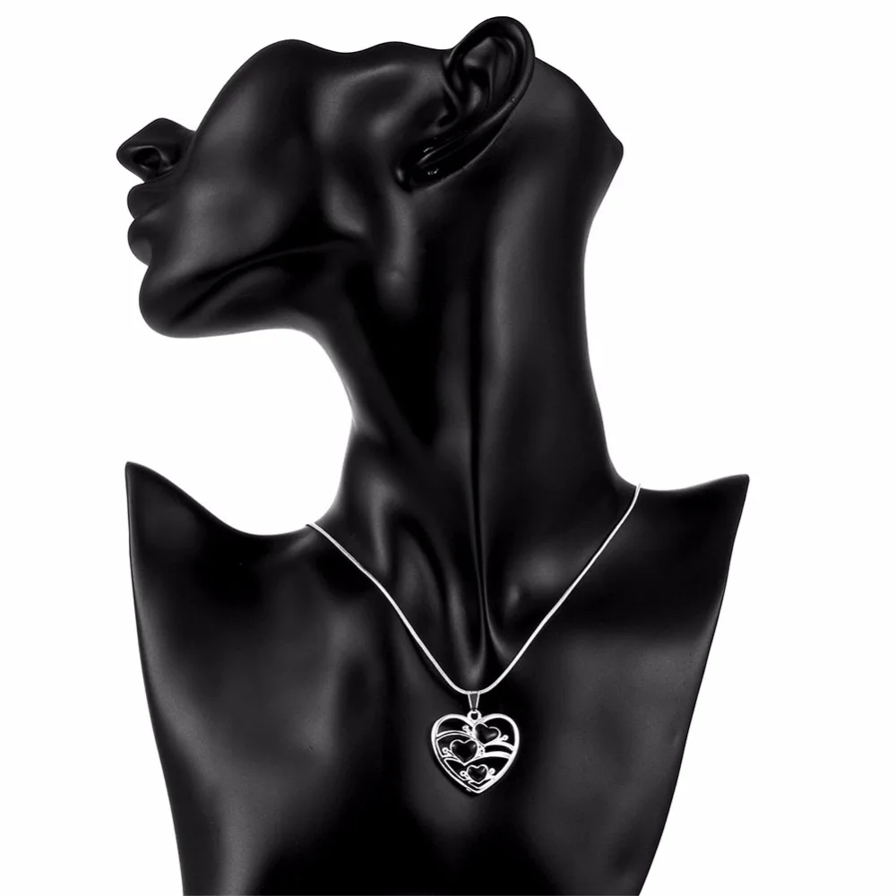 2017 heart smooth bright baking finish sd003# silver plated women necklaces | Украшения и аксессуары