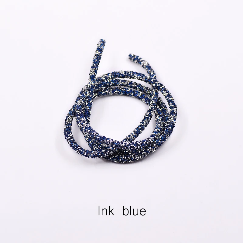 Ink Blue JUNAO 1 метр Прозрачная AB лента со стразами Смола Стразы Лента камни Хрустальный Браслет аксессуар страз труба для рукоделия - Цвет: Ink Blue