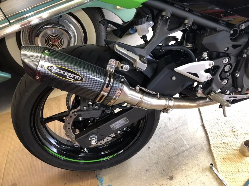 

Motorcycle Slip On Exhaust system With Muffler Can Tip Fit For Kawasaki ninja 400 Ninja400 Z400 2018 2019 Slip-On