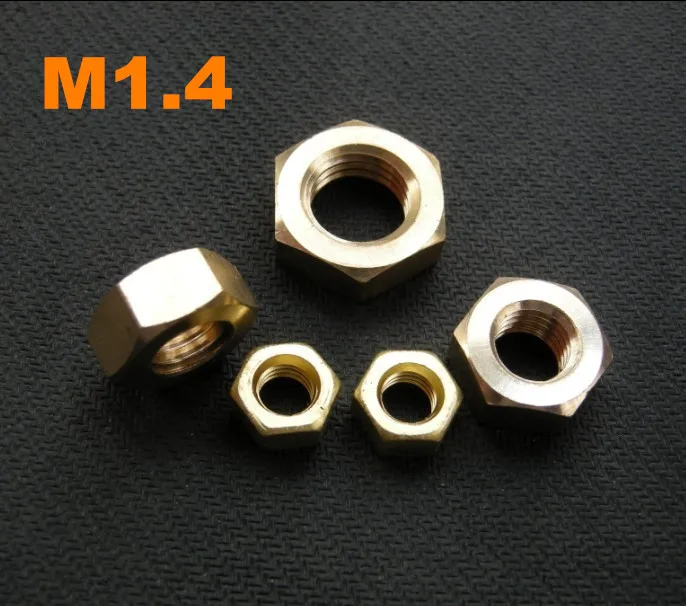 АКЦИЯ 100 шт./лот Высококачественная латунная Шестигранная гайка M1.4 полированная |