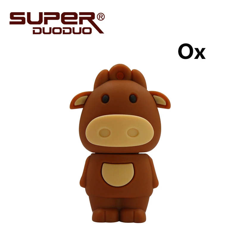 ox 12 символических животных собаки обезьяны USB флэш-накопитель кролик карта памяти серый кролик 2 ГБ 4 ГБ Флешка 8 Гб 16 г мультфильм U диск - Цвет: ox