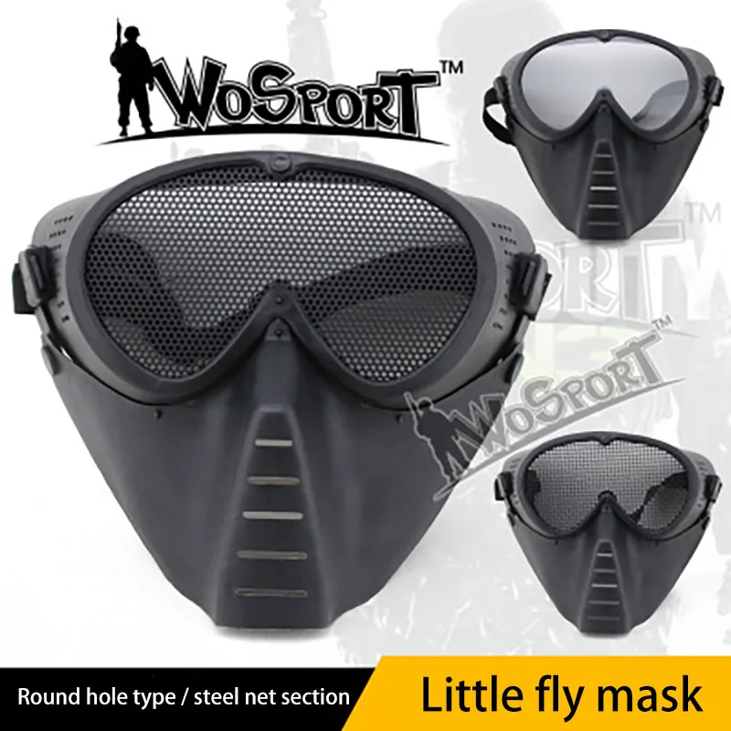 WoSporT тактическая маска твердая муха голова Маска мягкая сталь на открытом