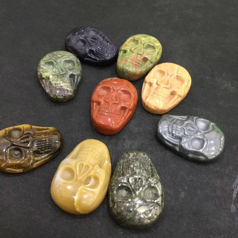 

Natural mineral crystal skull sculpture stone skull carved ornaments
