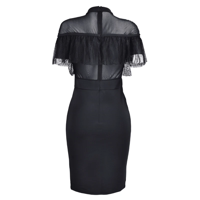 Женское платье-карандаш с коротким рукавом Красное Облегающее Сетчатое платье