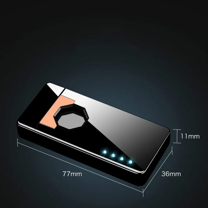 Безопасная ветрозащитная зажигалка с инфракрасным датчиком, USB, двойная дуговая импульсная Зажигалка для сигарет, креативная мощная зажигалка с дисплеем, умная зажигалка для мужчин, подарок
