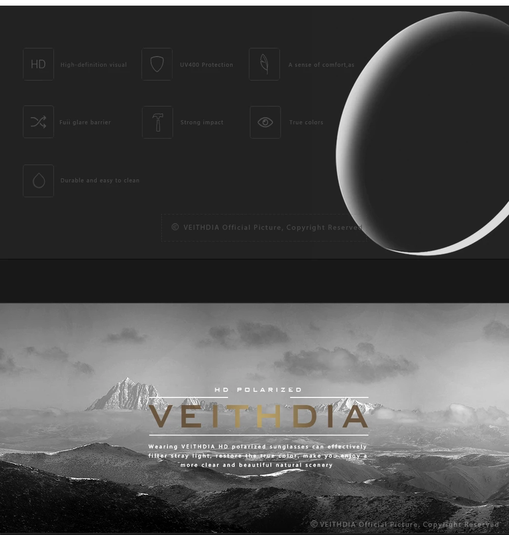 VEITHDIA, женские ретро солнцезащитные очки, поляризационные, Роскошные, для девушек, брендовые, дизайнерские, солнцезащитные очки, для женщин, для женщин, V3039